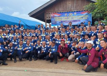 Foto bersama peserta Latkam Polda Aceh di lokasi peternakan milik Kasat Reskrim Polres Nagan Raya