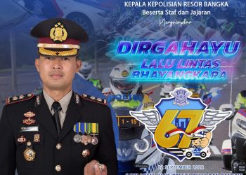 Kapolres Bangka AKBP Indra Kurniawan, S.H., S.I.K., M.Si., berikan ucapan selamat kepada Satuan Lantas Polres Bangka