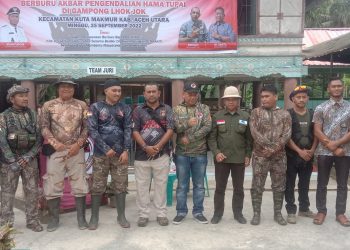 Ratusan pemburu pengendalian hama tupai kepung Gampoeng Lhok Jok Kecamatan Kuta Makmur