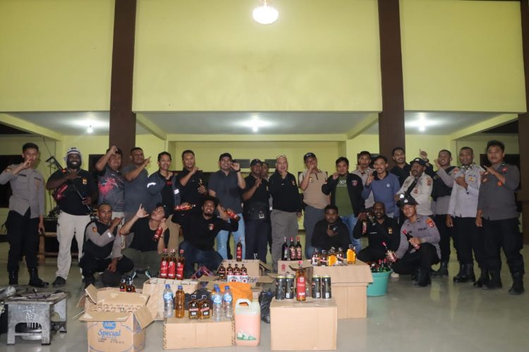 Polres Boven Digoel gelar Operasi Gabungan Minuman Keras oleh Timsus, Sat Reskrim, Sat Resnarkoba Polres Boven Digoel