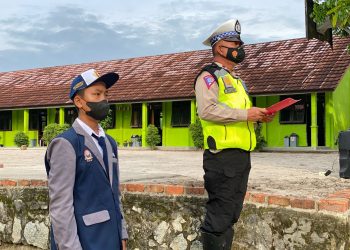 Sat Lantas Polres Bangka "Police Goes To School" yang pelaksanaannya di lakukan secara rutin kesekolah sekolah di wilayah Kabupaten Bangka