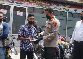 Konferensi pers terkait dengan hasil Operasi Sikat Jaran Candi 2022 yang digelar di Pendopo Polresta Banyumas