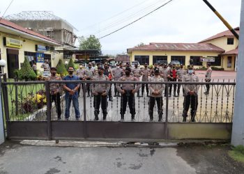 Polres Dairi Gelar Latihan Simulasi Sistim Pengamanan Markas Polri (Alarm Of Stelling)