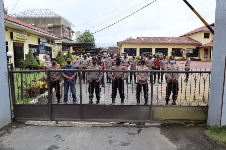 Polres Dairi Gelar Latihan Simulasi Sistim Pengamanan Markas Polri (Alarm Of Stelling)