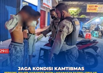 Personel Polsek Mapanget melaksanakan program unggulan Polresta Manado SIBULAN (Sikat pemabuk Jalanan)
