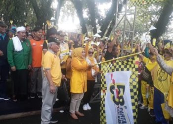 DPD Partai Golkar Kabupaten Purbalingga mengelar kegiatan Jalan Sehat kegiatan yang di ikuti Ribuan Warga purbalingga