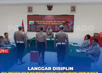 Dua orang anggota Polresta Manado menjalani sidang disiplin kode etik profesi Polri