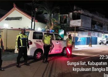 Dalam menjaga situasi Keamanan dijalan Satlantas Polres Bangka lakukan Kegiatan Patroli Kamseltibcar Lantas