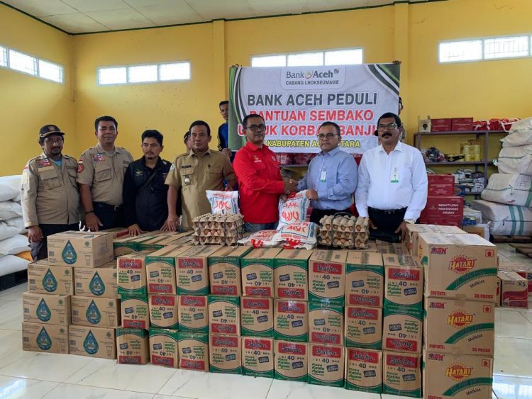 Bank Aceh Syariah Cabang Lhokseumawe kembali menyalurkan bantuan untuk korban banjir di Aceh Utara