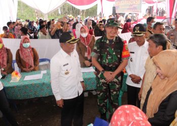 Pembukaan TMMD ke-115 Kodim 0402/OKI dipimpin langsung Bupati OKI, H Iskandar, SE., disaksikan Dandim 0402/OKI Letkol Inf Hendra Saputra, S.Sos., MM., M.I.Pol., Kapolres OKI AKBP Dili Yanto, SH., S.Ik., M.Si., unsur Forkopimda