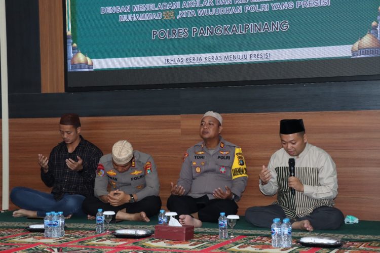Polres Pangkalpinang peringati Maulid Nabi Besar Muhammad SAW 1444 H di aula Sarja Arya Racana Polres Pangkalpinang