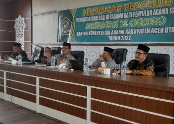 Kantor Kementerian Agama Kabupaten Aceh Utara kembali gelar Penguatan Moderasi Beragama Bagi Penyuluh Agama Islam Angkatan ke II Tahun 2022