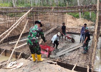 TMMD Ke-115 Kodim 0402/OKI terus kebut pengerjaan Box Culvert di Desa Cahya Bumi Kecamatan Lempuing Kab Ogan Komering Ilir