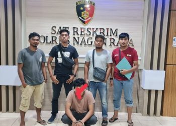 Sat Reskrim Polres Nagan Raya berhasil mengamankan pemuda, AQ, 25 tahun, warga salah satu Desa di Kecamatan Seunagan