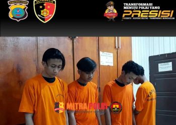 empat pelaku penganiayaan yang mengakibatkan korban pelajar inisial YTB (18) meninggal dunia