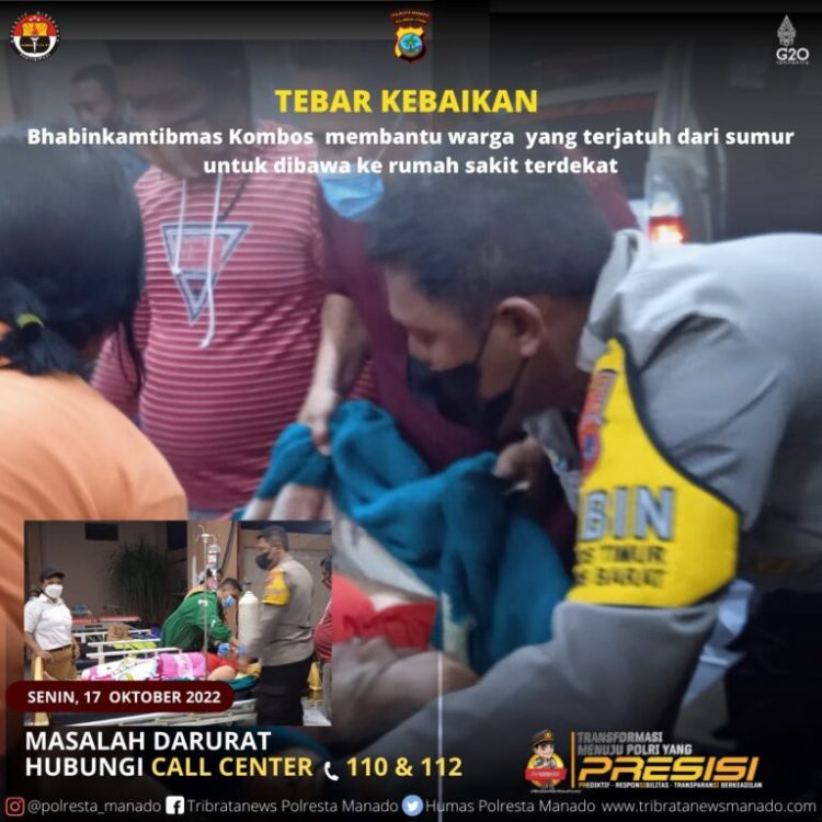 Bhabinkamtibmas Kelurahan Kombos Timur – Kombos Barat Bripka Jefta Pandeiroot dengan sigap membantu warga masyarakat