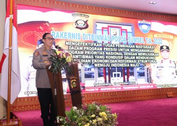 Irwasda Polda Sumsel Kombes Pol Kombes Pol Ulung Sampurna Jaya SIK MH buka Kegiatan Rakernis Fungsi Binmas Polda Sumsel Tahun 2022, yang dilaksanakan di lantai 7 Gedung Presisi Polda Sumsel