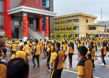 Kepolisian Daerah (Polda) Sumatera Selatan (Sumsel) kembali menggelar olahraga bersama