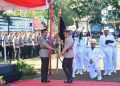 Pataka Polda NTT Catya Turangga Wira Sakti turut diserahakan kepada Pejabat baru Kapolda NTT Irjen Pol. Drs. Johanis Asadoma, M.Hum