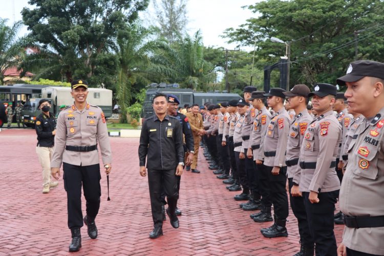 Kepala Kepolisian Resort Nagan Raya AKBP Setiyawan Eko Prasetiya, S.H., S.I.K., memimpin langsung Apel Gabungan Kesiap siagaan dalam rangka Penanggulangan Bencana Alam