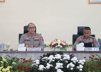 Kapolda Sumsel, Irjen Pol A. Rachmad Wibowo SIK didampingi Wakapoda, Brigjen Pol Rudi Setiawan SIK MH bersama Kabid Humas, Kombes Pol Supriadi dalam giat Commander Wish Kapolda Sumsel dalam rangka rangkaian serah terima jabatan Kapolda Sumsel