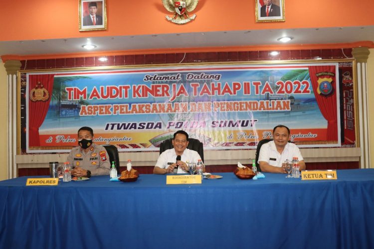 Kapolres Pematang Siantar AKBP Fernando SH S.I.K, menerima kunjungan kerja tim Itwasda Polda Sumut dalam rangka audit kinerja tahap II TA. 2022