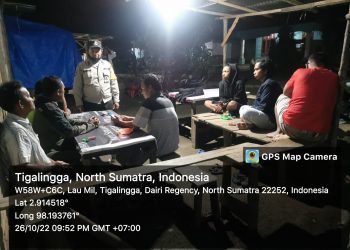 Kapolsek Tigalingga AKP SP. Siringoringo, SH lakukan himbauan dan larangan perjudian sejenis togel bertempat di dusun laumil sialaman desa laumil kecamatan Tigalingga