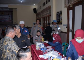 Polres Langsa menggelar kegiatan Donor Darah dan Pengobatan gratis