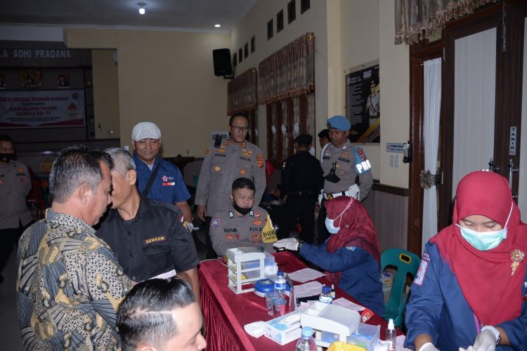 Polres Langsa menggelar kegiatan Donor Darah dan Pengobatan gratis