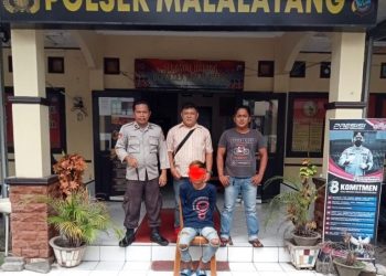 Polsek Malalayang mengamankan seroang pelaku penganiayaan Dengan sajam yang terjadi di Kec. Malalayang