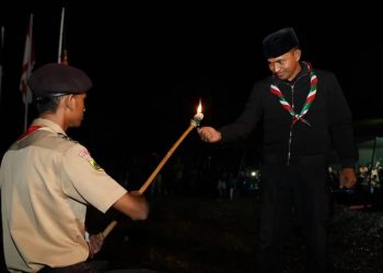 Komandan Kodim 0103/Aut, Letkol Inf Hendrasari Nurhono S.I.P. M.I.P., didampingi perwira staf, Danramil dan jajarannya ikuti acara Perkemahan Saka Wira Kartika Kodim 0103/Aut Ke- 15 TA 2022
