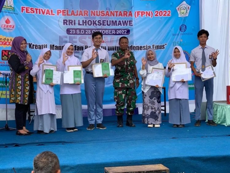 Kepala Staf Kodim 0103/Aut Mayor Cba Jumiin Hadiri Acara Penutupan Festival Pelajar Nusantara dan Pengumuman Juara Lomba Puisi