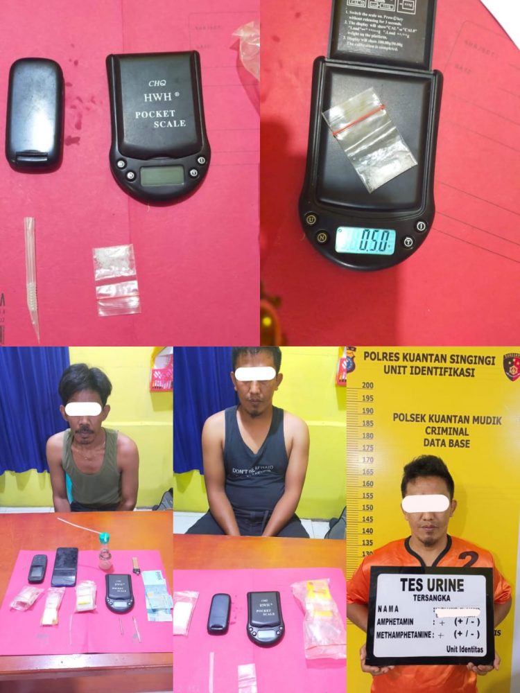 Polsek Kuantan Mudik mengamankan 2 (dua) orang laki – laki pelaku penyalahgunaan Narkotika jenis Sabu