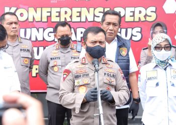 Kapolda Jateng Irjen Pol Ahmad Luthfi saat pimpin konferensi pers di Mapolres Sukoharjo