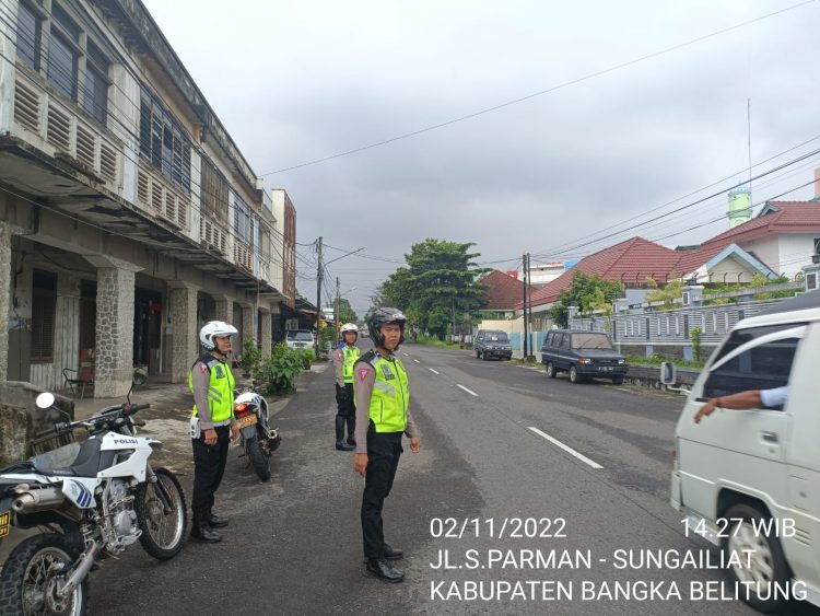 Patroli Dipimpin oleh Bripka Hengki bersama 4 personil Sat Lantas Polres Bangka