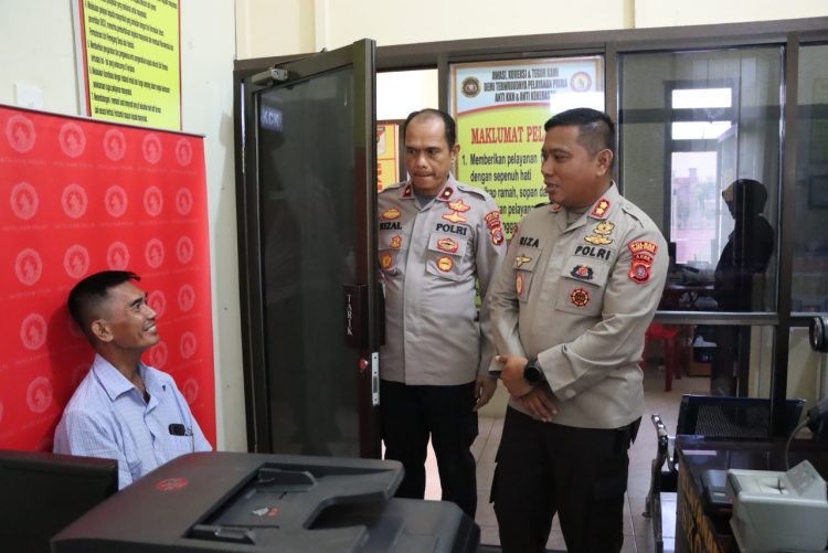 Kapolres Aceh Utara AKBP Riza Faisal, S.I.K., M.M., kembali lakukan pengecekan secara langsung pelayanan SKCK