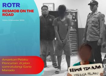 Tim Delta Resmob On The Road (ROTR) berhasil mengamankan seorang lelaki tersangka pelaku pencurian yang terjadi di jalan Ahmad Yani