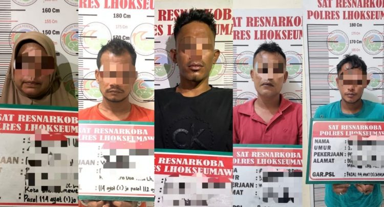 Polres Lhokseumawe berhasil mengungkap lima kasus penyalahgunaan Narkotika jenis sabu - sabu di wilayah hukum Polres Lhokseumawe