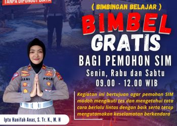 Satuan Lalu Lintas (satlantas) Polres Nagan Raya membuka bimbingan belajar Gratis bagi warga pemohon Surat Izin Mengemudi (SIM)