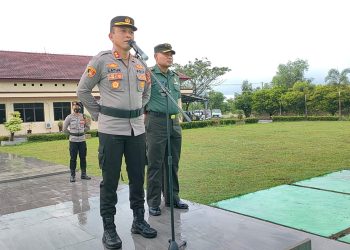 Kepolisan Resor Bangka Barat menggelar apel gabungan sinergitas TNI-Polri