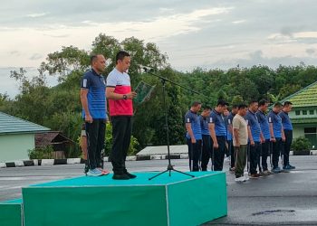 TNI-POLRI Kompak dengan Olahraga Bersama di Lapangan apel Makodim 0431/Bangka Barat