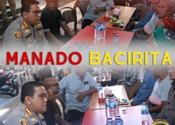 Kapolresta Manado Kombes Pol Julianto P. SIrait, S.H.,S.I.K melakukan kegiatan Manado Bacirita bersama Komunitas Jarod di jalan Roda Kelurahan Pinaesaan Kecamatan Wenang