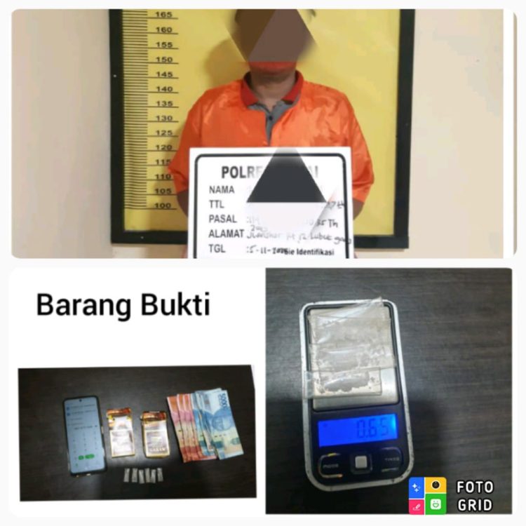 KE (27), terduga Pelaku Tindak Pidana Penyalahgunaan Narkotika Jenis Sabu