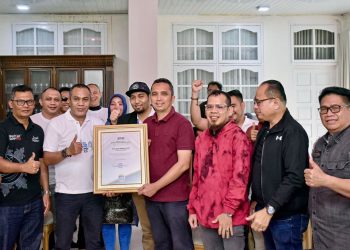 Pj Wali Kota Sabang, Reza Fahlevi, ketika menyambut kunjungan Jaringan Media Siber Indonesia (JMSI) ke Kota Sabang dalam rangka fun trip pasca melangsungkan Rakernas di Banda Aceh