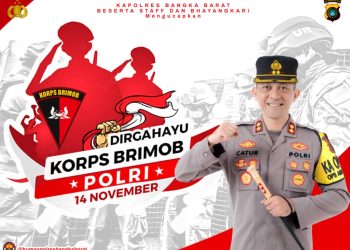 Kapolres Bangka Barat mengucapkan Selamat HUT Korps Brigade Mobil Kepolisian Negara Republik Indonesia (Brimob Polri)