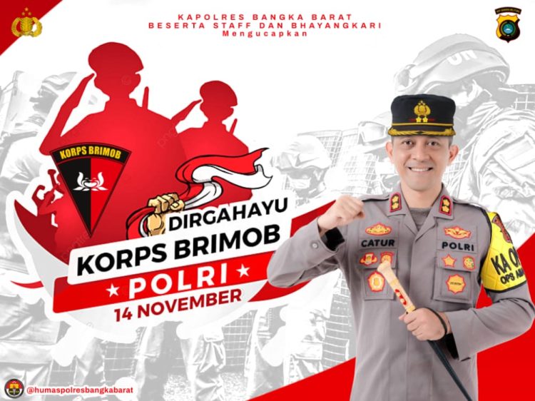 Kapolres Bangka Barat mengucapkan Selamat HUT Korps Brigade Mobil Kepolisian Negara Republik Indonesia (Brimob Polri)