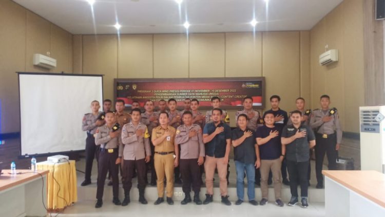 Polres Bangka Barat menggelar pelatihan peningkatan kemampuan dalam pembuatan konten media sosial ( Content Creator Copy Writing ) komunikasi Publik