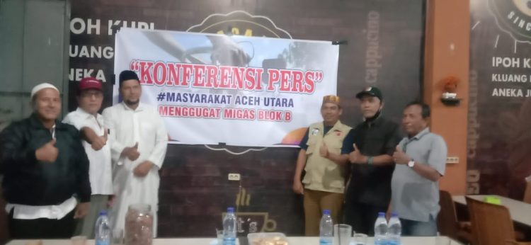 Konferensi Pers Forum Masyarakat Aceh Utara menggugat pengelolaan migas blok-b yang ada di kabupaten Aceh utara