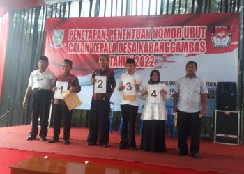 Penetapan dan Pengundian no urut calon Kepala Desa Karang Ganbas kecamatan Padamara kabupaten Purbalingga