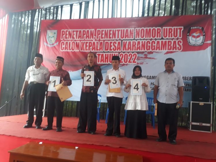 Penetapan dan Pengundian no urut calon Kepala Desa Karang Ganbas kecamatan Padamara kabupaten Purbalingga